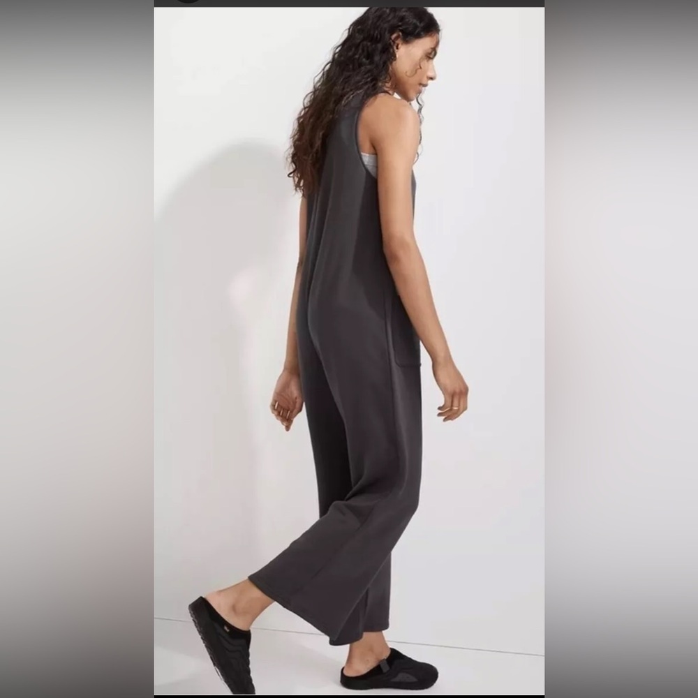 Madewell Superbrushed Pull On Jumpsuit Color Black Coal Size S EXCELLENT